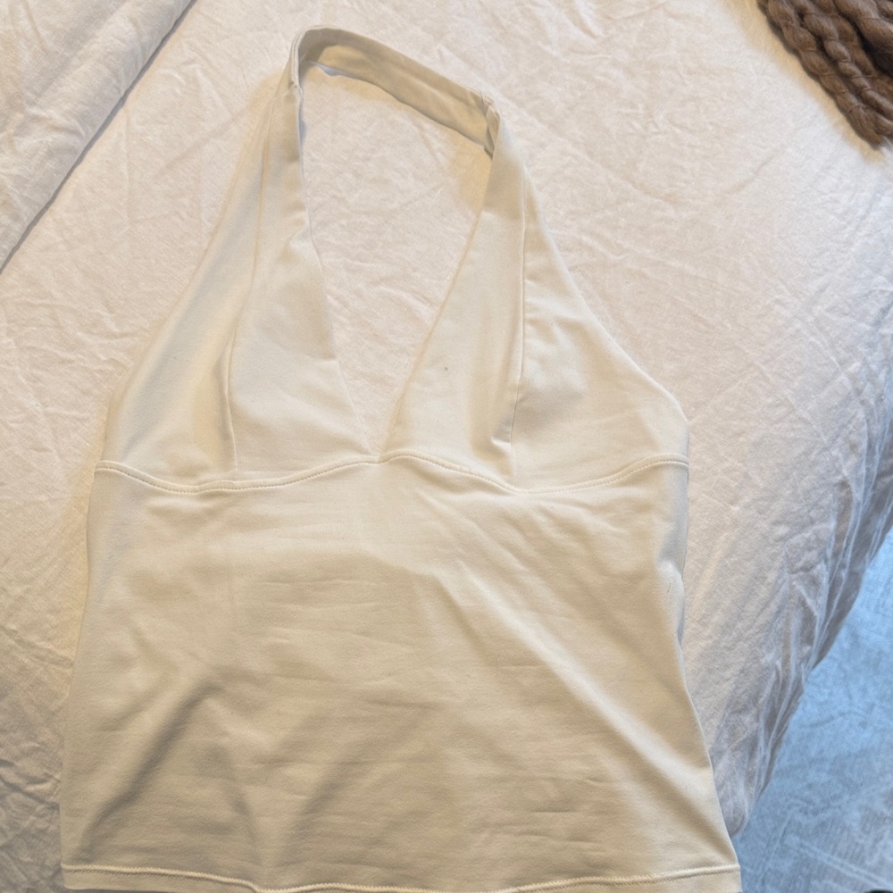 Free People Cream Halter Tank Top